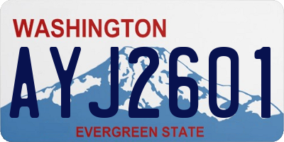 WA license plate AYJ2601