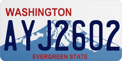 WA license plate AYJ2602