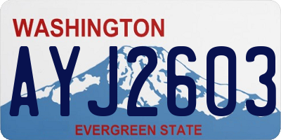 WA license plate AYJ2603