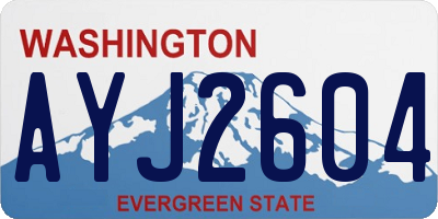 WA license plate AYJ2604
