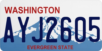 WA license plate AYJ2605