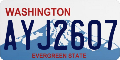 WA license plate AYJ2607