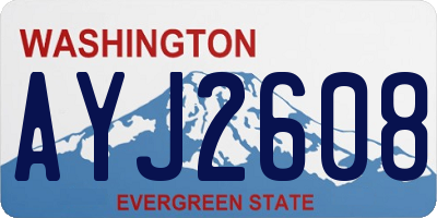 WA license plate AYJ2608