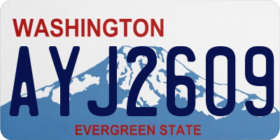 WA license plate AYJ2609