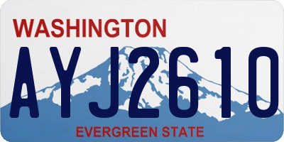 WA license plate AYJ2610
