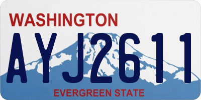 WA license plate AYJ2611