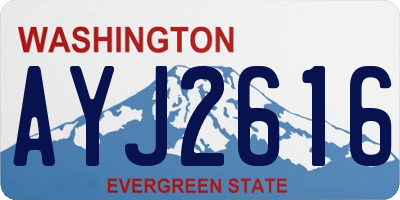 WA license plate AYJ2616