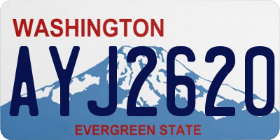 WA license plate AYJ2620