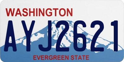 WA license plate AYJ2621