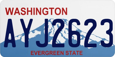WA license plate AYJ2623