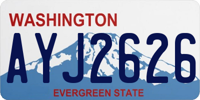WA license plate AYJ2626