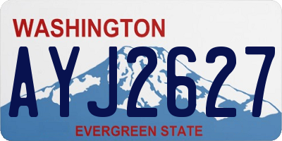 WA license plate AYJ2627