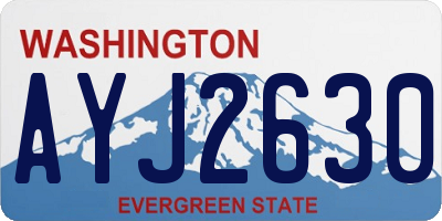 WA license plate AYJ2630