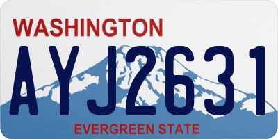 WA license plate AYJ2631