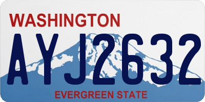WA license plate AYJ2632