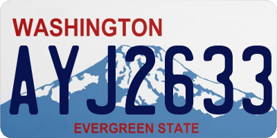 WA license plate AYJ2633