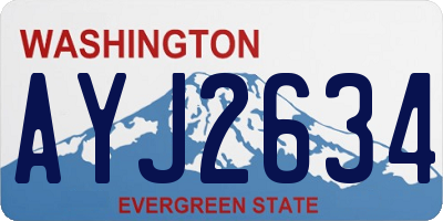 WA license plate AYJ2634