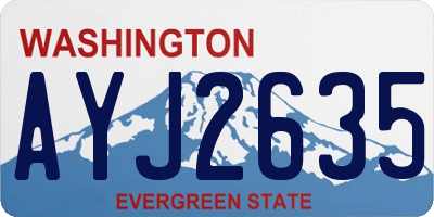 WA license plate AYJ2635