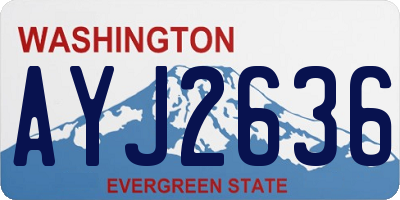 WA license plate AYJ2636