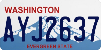 WA license plate AYJ2637