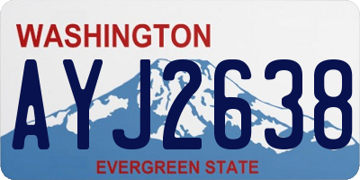 WA license plate AYJ2638