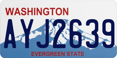 WA license plate AYJ2639