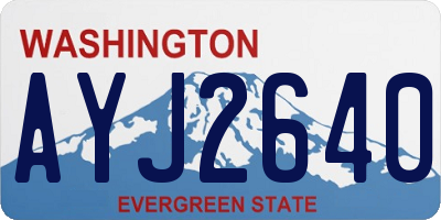 WA license plate AYJ2640