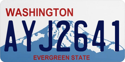 WA license plate AYJ2641
