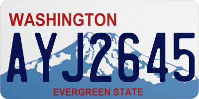 WA license plate AYJ2645