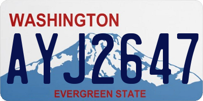 WA license plate AYJ2647