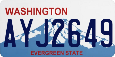 WA license plate AYJ2649