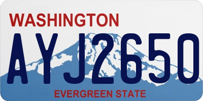 WA license plate AYJ2650