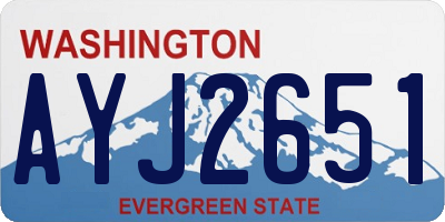 WA license plate AYJ2651