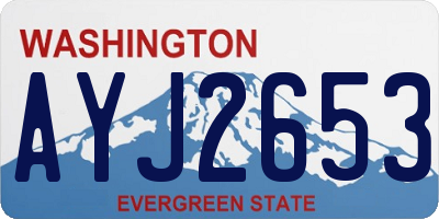 WA license plate AYJ2653