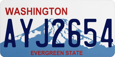 WA license plate AYJ2654