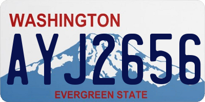 WA license plate AYJ2656