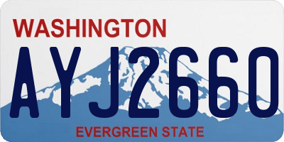 WA license plate AYJ2660