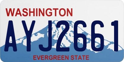 WA license plate AYJ2661