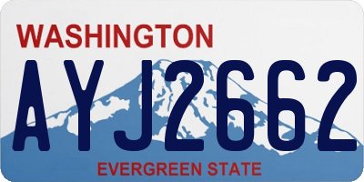 WA license plate AYJ2662
