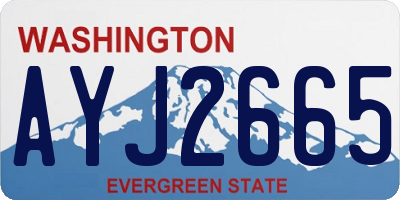 WA license plate AYJ2665