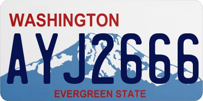 WA license plate AYJ2666