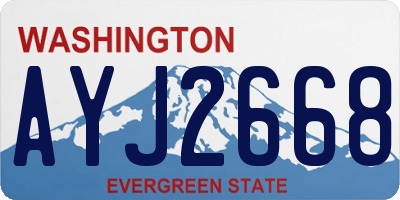 WA license plate AYJ2668