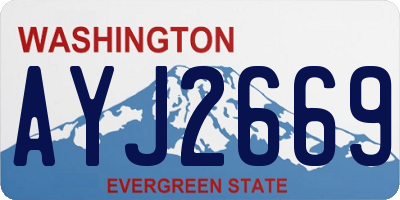 WA license plate AYJ2669