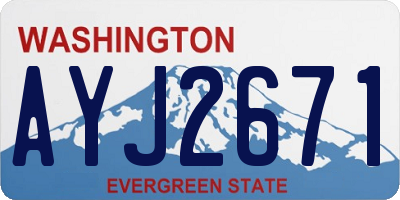 WA license plate AYJ2671