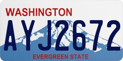 WA license plate AYJ2672