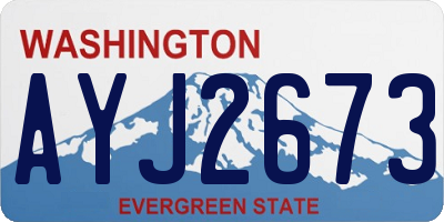 WA license plate AYJ2673