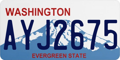 WA license plate AYJ2675