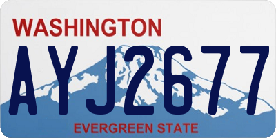 WA license plate AYJ2677
