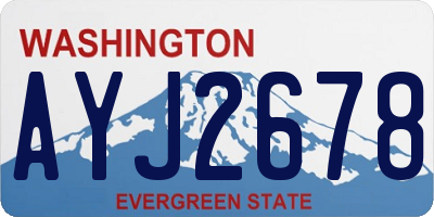 WA license plate AYJ2678