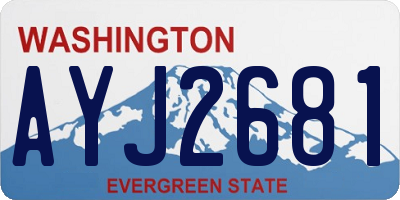 WA license plate AYJ2681